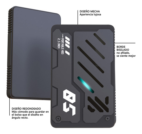Disco Duro Móvil Mecánico Rgb De 2,5 Pulgadas 500gb, 130mbps
