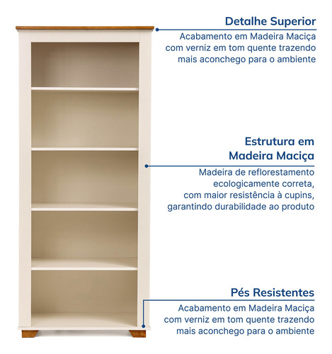Estante Para Livros 4 Prateleiras Ananda Cabecasa Aa