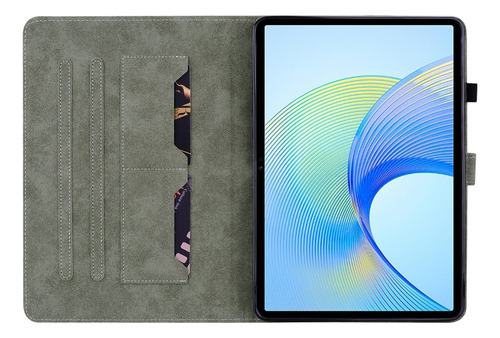 Capa De Tablet De Couro Em Relevo Preta Para Honor Pad X8 Pr