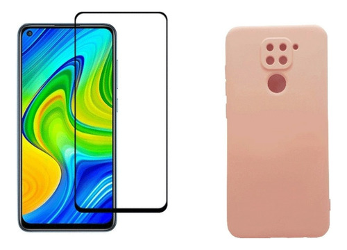 Funda Tpu Con Felpa + Templado Compatibles Con Redmi Note 9