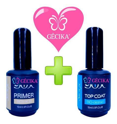 Imagem 1 de 1 de Kit Top Coat + Primer Gécika Os Queridinhos Do Brasil