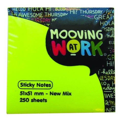 Block Notas Adhesivas Neon 51 X 51mm X 250 Hojas Mooving