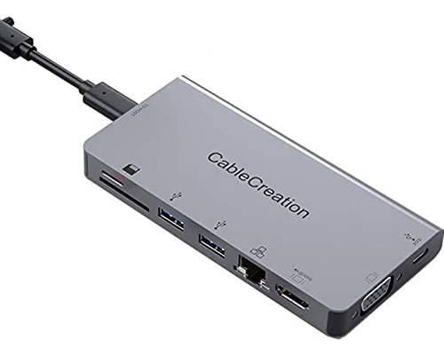 Cablecreación Usb C Hub Con Cable Usb-c Desmontable, 9-in-1