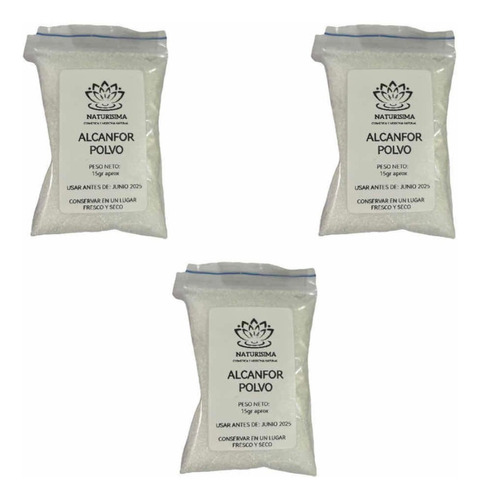 Alcanfor Polvo 15gr X 3 Unidades