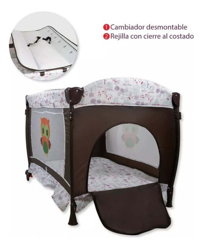 Cuna De Viaje Corral Con Toldo Starkids Draco Azul Marino