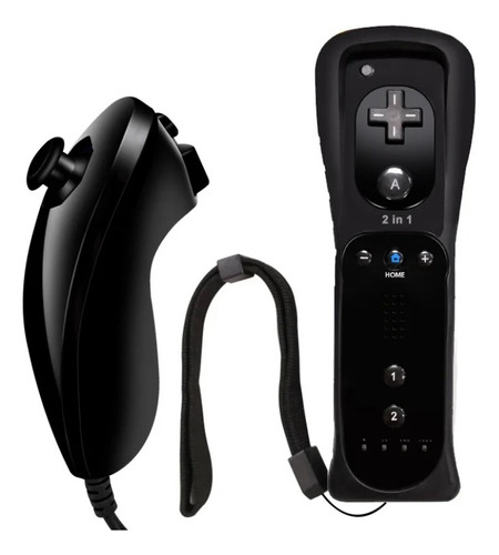 Control Negro+ Nunchuck+ Silicona+ Wii Motion Para Wii Wii U