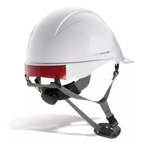 Casco Ingeniero Blanco Dielectrico Con Reflectivo Barbuquejo