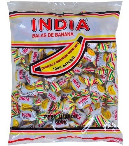 Bala De Banana Índia 600gr ( 100% Natural E 100% Original ) 