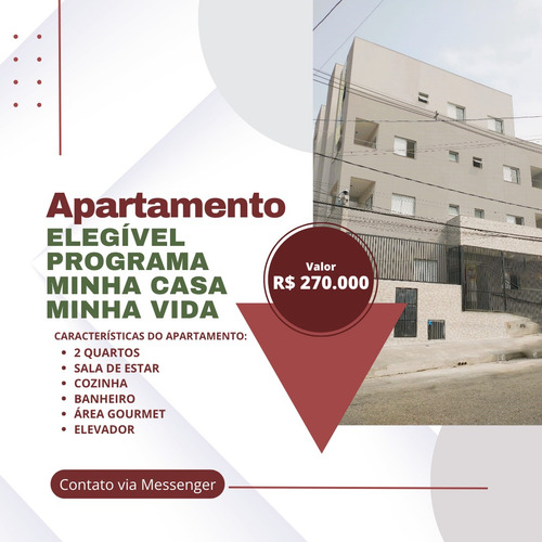 Apartamento De 2 Dormitórios, Elegível Minha Casa Minha Vida