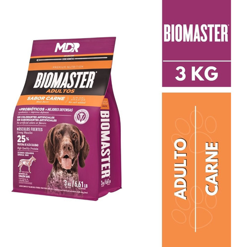 Biomaster Premium Nutrition Adulto 3kg Carne | Mdr