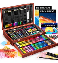 Comprar Kit De Dibujo Artistico 153 Piezas De Arte Madera Manualidad