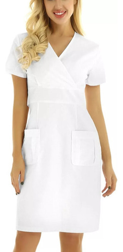 Vestido De Enfermera De Manga Corta Y Cuello En V Para M [u]