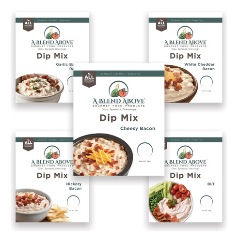 A Blend Above Bacon Lovers Dip Mix, 5 Paquetes  Tocino De N