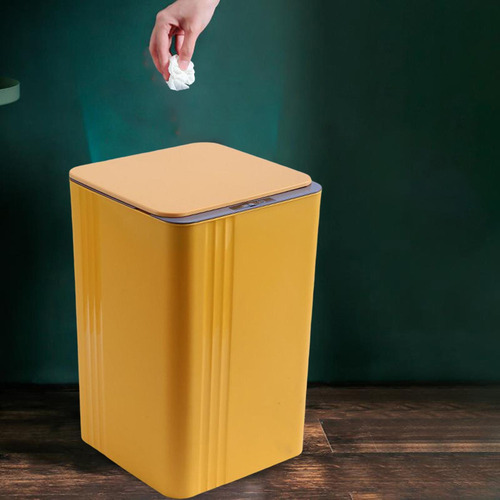 Lata De Lixo Lixeira Automática Lixeira Amarelo 17l