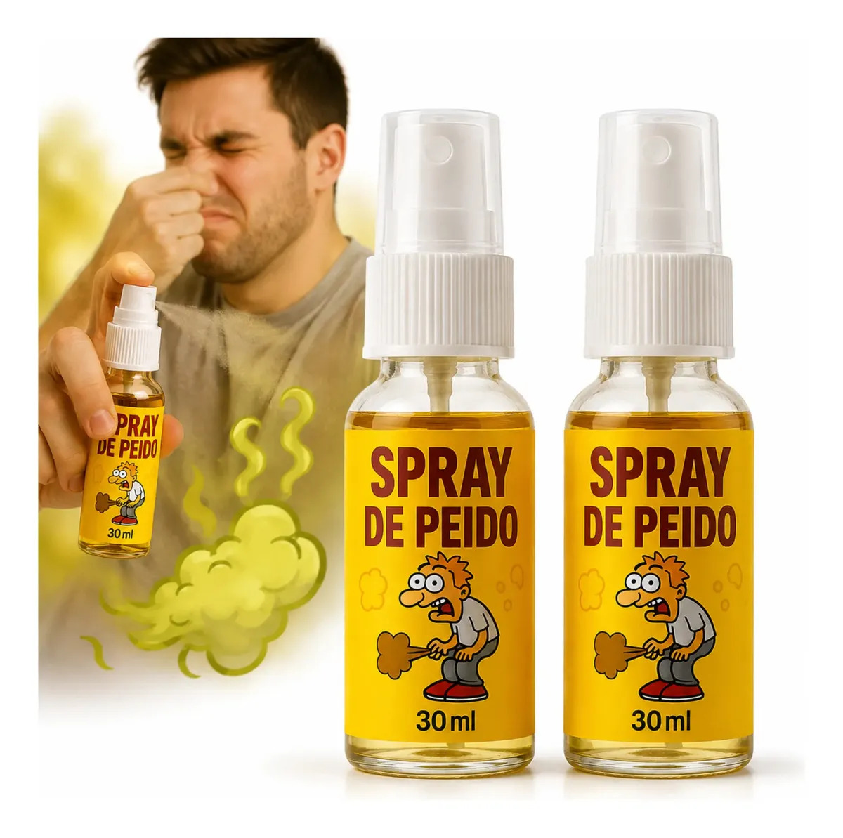 Kit 2 Spray Peido Pum Fedorento Super Forte Trolagem Pegadinha Brincadeira Engraçado Perfume Fedido Shengke