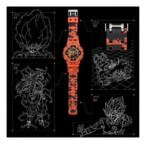 Relógio Casio G-shock Dragon Ball Z GA-110JDB-1A4 Ed. Cor de