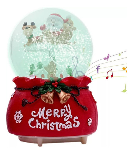 Caja De Música Navideña-bola De Cristal De Papá Noel