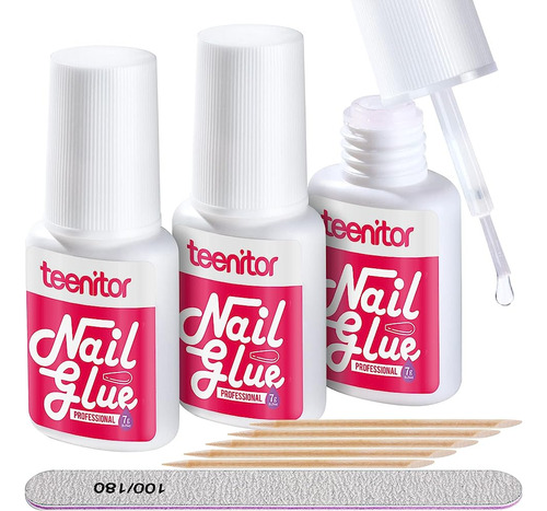 ~? Pegamento De Uñas Para Uñas Acrílicas, Teenitor 3pcs Brus