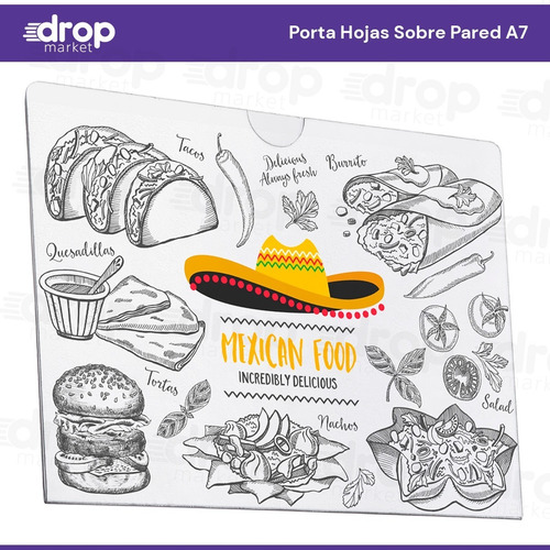 Imagen 2 de 10 de Porta Hojas A7 10,5x7,4 Sobre Pared Pet Acrílico X 10 U.