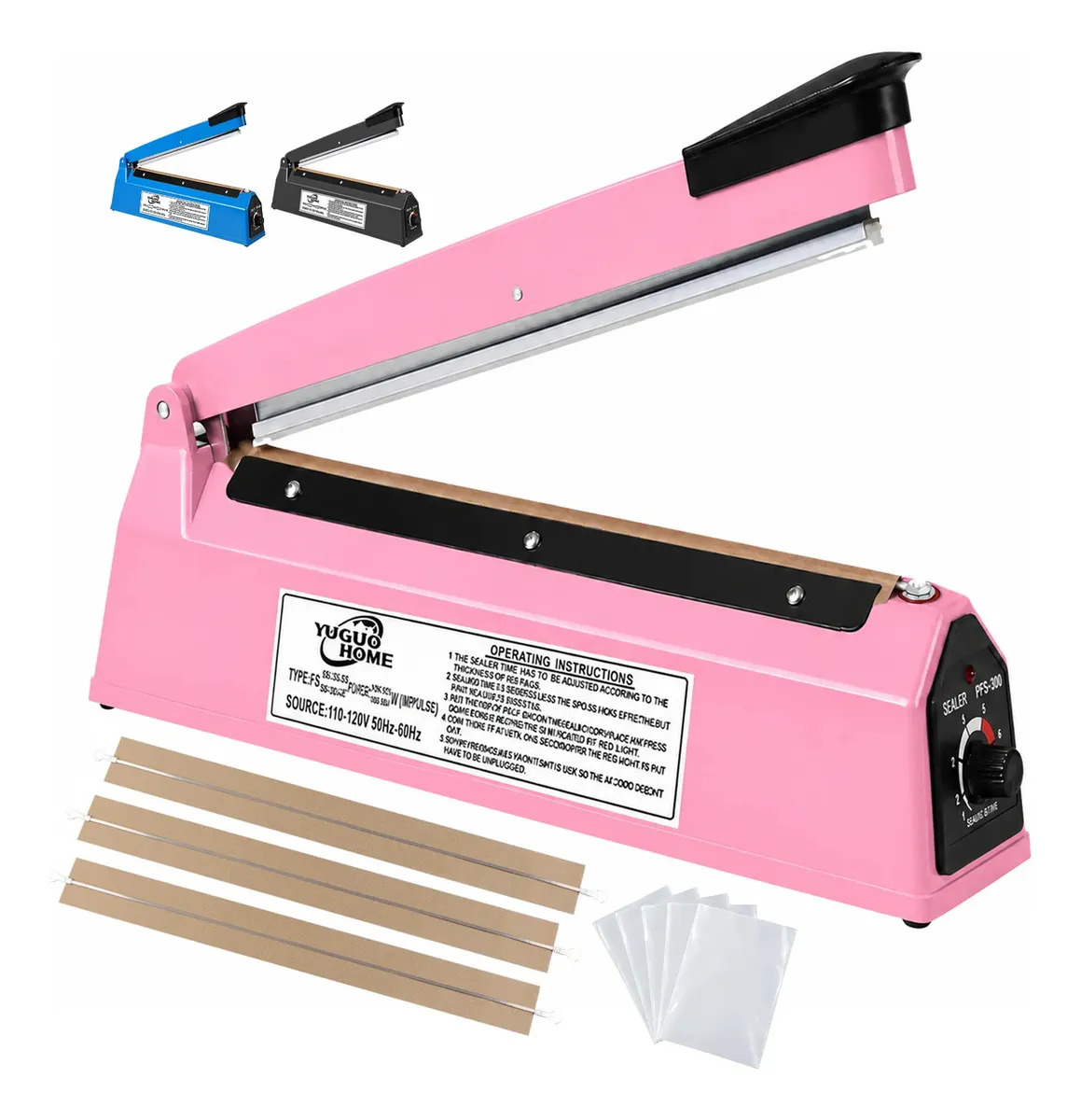 Selladora de Bolsas Yuguo Home FS 300 con 30 cm de Sellado, para Plástico y Papel Kraft