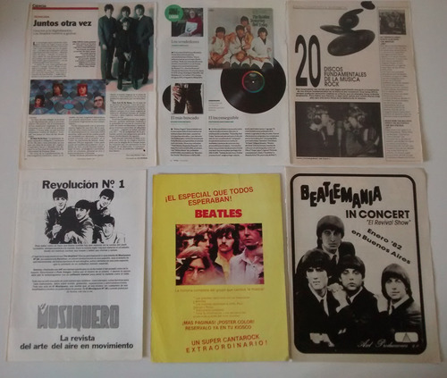 Beatles Lote De Clippings Recortes Notas Originales