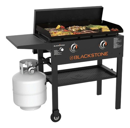 Asador Plancha Blackstone De Gas Con 2 Quemadores, Color Negro