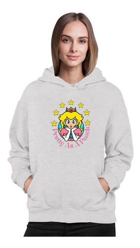 Poleron Estampado Princesa Peache S Durazno Mario  Bros Moda  Mujer Niña Regalo Mama Madre