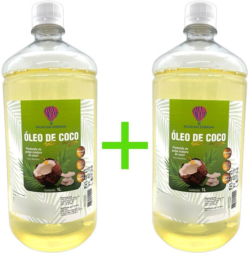 Kit 2 Óleo De Coco Extra Virgem 100% Puro Natural 1 Litro