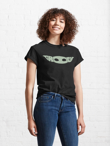 Imagen 2 de 4 de Mandalorian Baby Yoda Grogu Ilustracion - Star Wars Remera