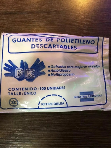 Guantes Descartables De Polietileno Por 100 Unidades