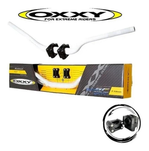 Kit Guidão Oxxy Baixo Branco Hornet Fazer Xj6 Cb300 Xre300