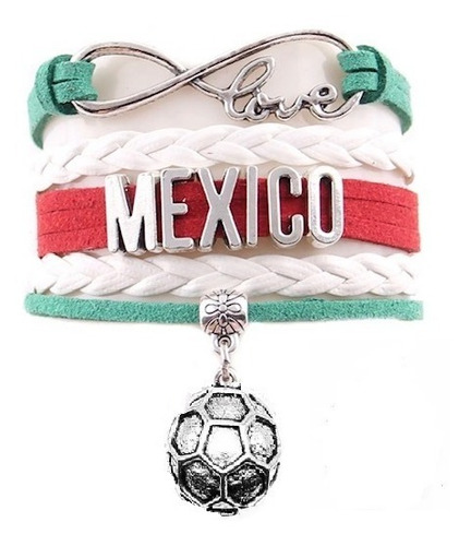 Pulsera Amor Infinito Mexico Tri Color Pasion Futbol Soccer