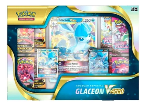 Cartas Pokemon Box Coleção Especial Glaceon V-astro - Copag