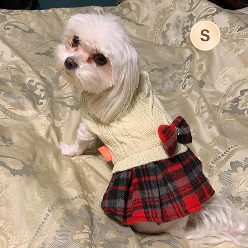 Vestido Tipo Suéter Para Perros Kyeese Buffalo Check Rojo Pa