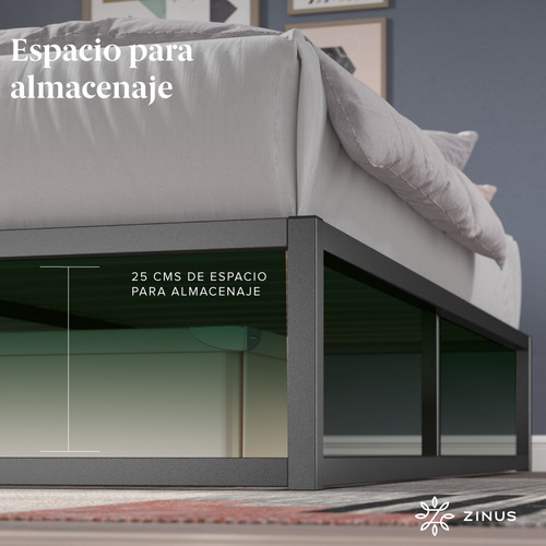 Cama Joseph Zinus Colchón Espuma 1.5 Plazas Long 25cms