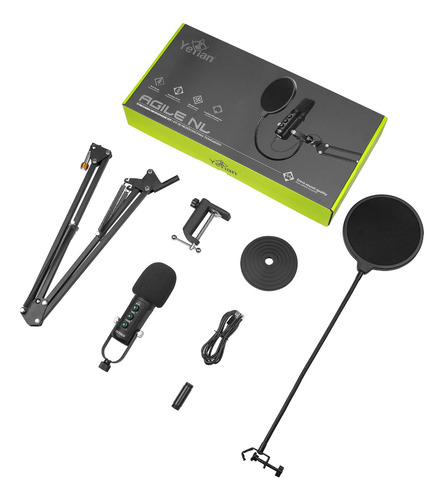 Kit Microfono Condensador Usb Yeyian Ysa-uchq-01 Negro