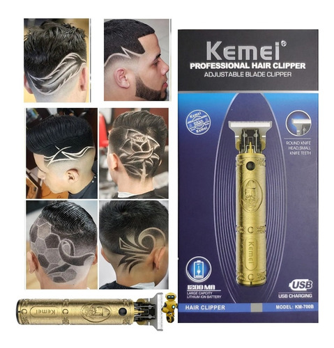Imagem 4 de 10 de Barbearia Kemei Km-700b 0mm Aparador Cabelo E Barba Elétrico