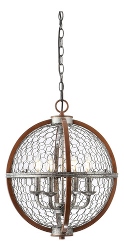 Colgante Led Industrial Rústico Hierro Ajustable 16, 4 Luc