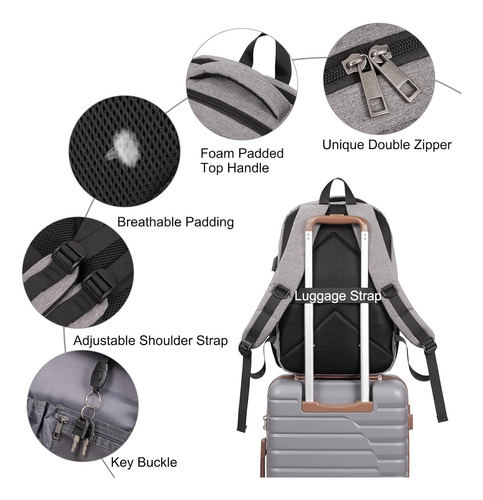Mochila Para Computadora Portátil Para Hombres Y Mujeres, Mo