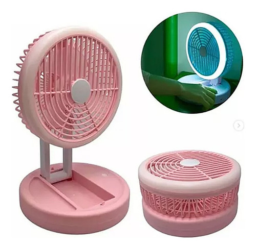 Ventilador Recargable 3 Velocidades Con Luz Led 