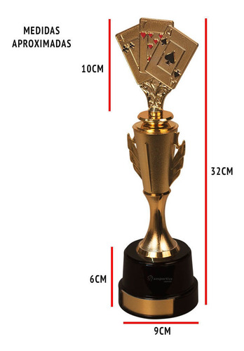 Imagem 2 de 4 de Troféu Piazza Baralho 37cm