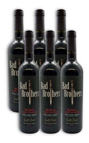Vino Bad Brothers Mataca Blend De Altura Caja X6u 750ml