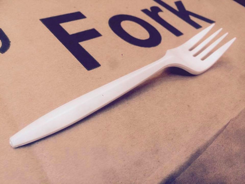 Imagen 1 de 4 de 50 Tenedores Biodegradables Fécula De Maíz
