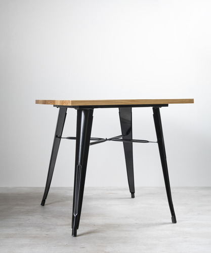 Mesa Tolix Madera Cuadrada 80x80x75cm Venhoouse