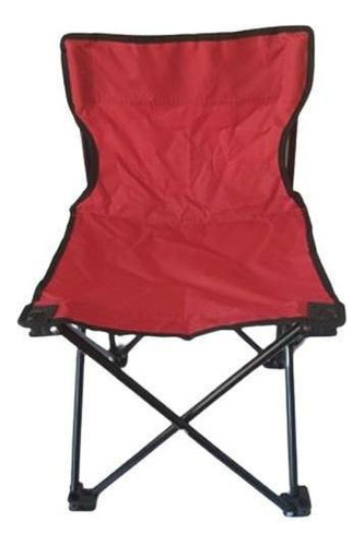 Cadeira Portátil Dobrável Em Lona Vermelha Suporta Até 90kg