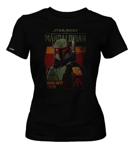Camiseta Star Wars Mandalorian Poster Comics Dama Mujer Dbo