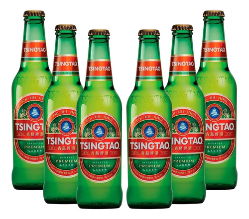 Six Pack Cerveza Tsingtao Pilsner 330ml C/u