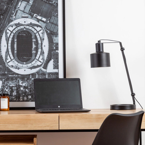 Lampara De Mesa Harek De Hierro Altorancho Negra Elegante Estructura Negro