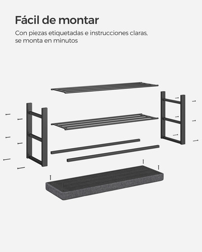 Songmics Zapatero De 3 Niveles Para Entrada 31 X 100 X 49 Cm Color Gris oscuro