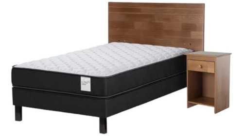 Cama Europea Rosen Wave 1pl 90x190 Con Muebles Tabor